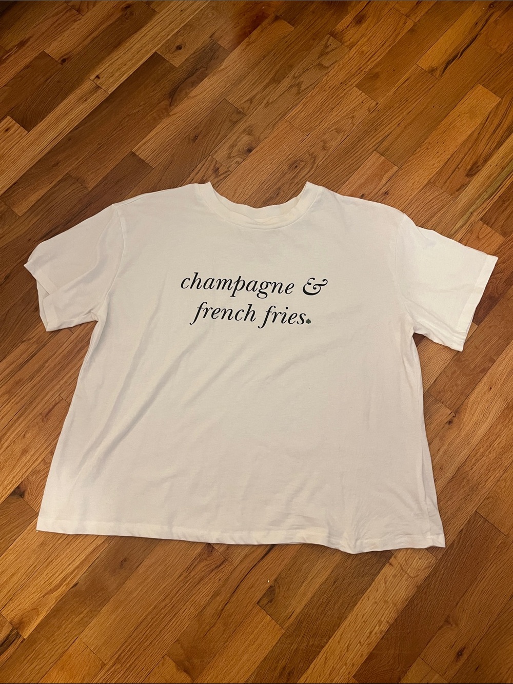 kate spade White Short-Sleeve Tee with 'champagne & french fries' Script